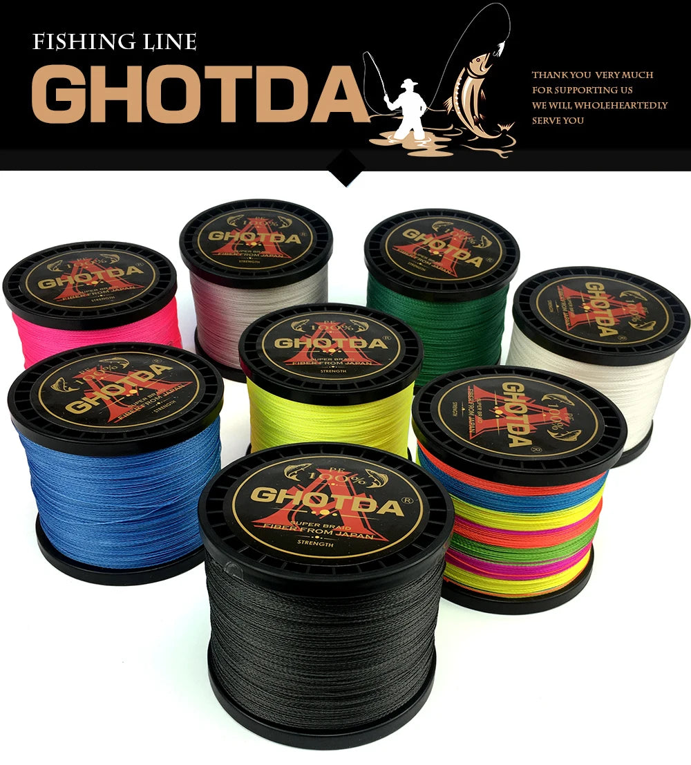 Braid Fishing line 300M 500M 1000M 4 Strands Multifilament Fishing Wire Carp Fishing 10-120lb